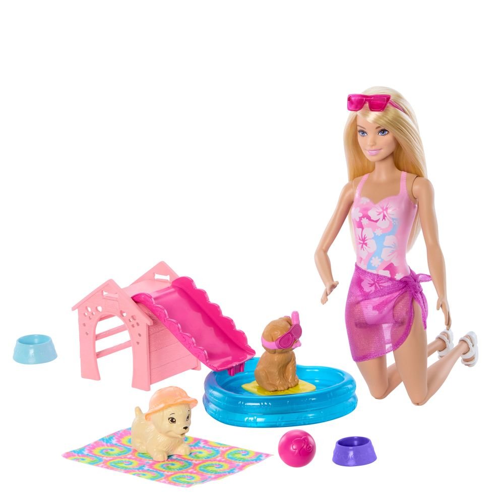 BARBIE Y PERRITOS A LA PISCINA | MATTEL BARBIE | 1 UNIDAD | 194735258680