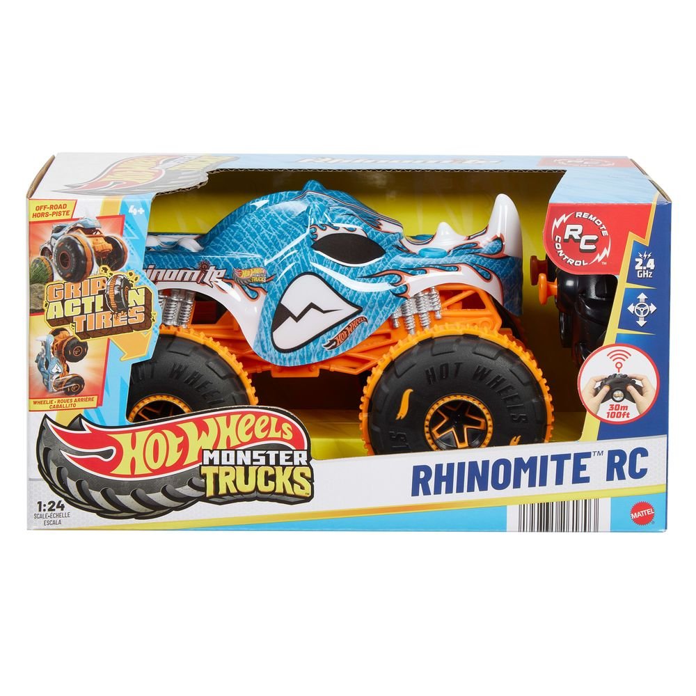 Monster Trucks Coche de Juguete Teledirigido Rhinomite Hot Wheels Mattel