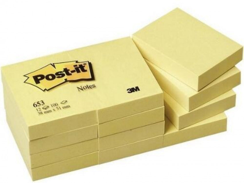 Pack 12 Tacos Notas Post-it Amarillas 38x51 mm POST-IT Imagen principal del producto