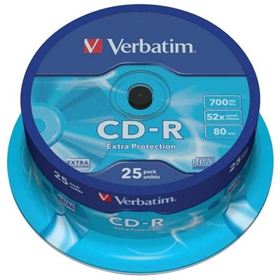 Cd-r Verbatim 700 MB 52X Extra Prot Tarrina 25 Uds