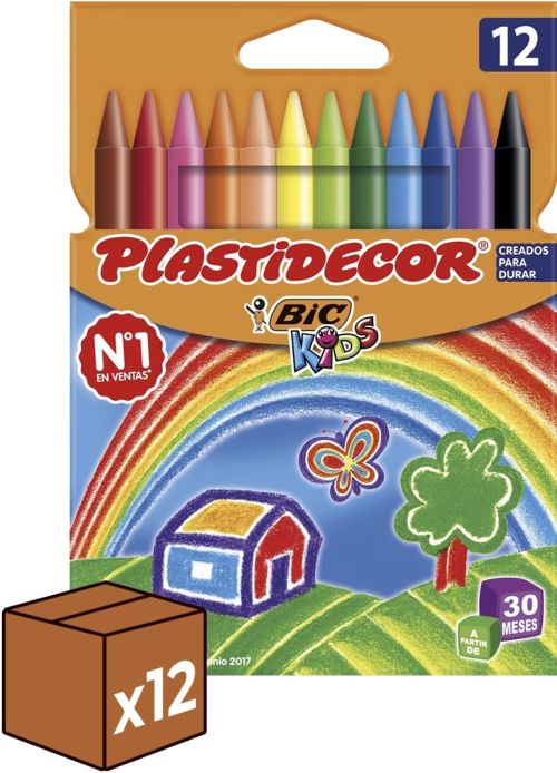 (Pack 12u.) Ceras Plastidecor 12 colores Imagen principal del producto