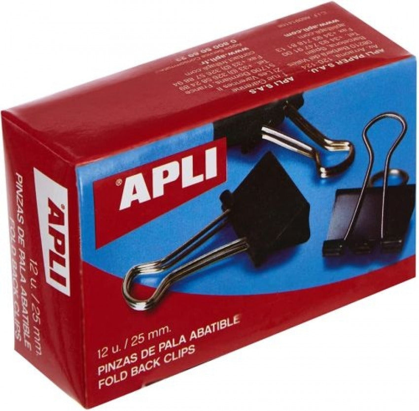Cajas de 12 Pinzas Pala Abatible 19 mm Apli Paper Imagen principal del producto