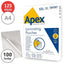 Pack 100 Fundas Plastificar A4 125 Micras Brillo Fellowes