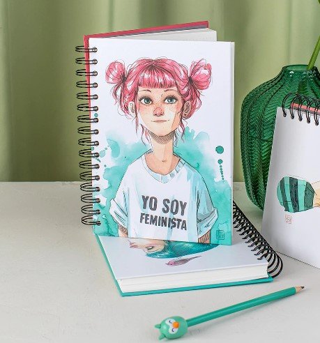 Cuaderno Esther Gili Feminista tapa dura anillas 192 páginas CUQUILAND Imagen principal del producto