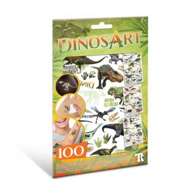 DINOSART TATUAJES TEMPORALES - BRILLAN EN LA OSCURIDAD | DINOSART | 1 UNIDAD | 694704153027