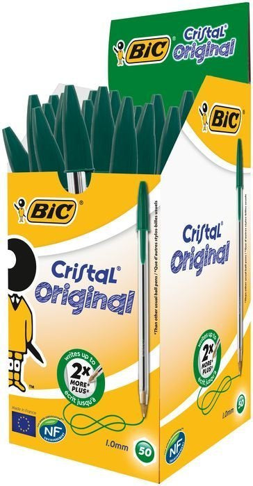BOLIGRAFO BIC CRISTAL VERDE | 50 UNIDADES | (BIC)