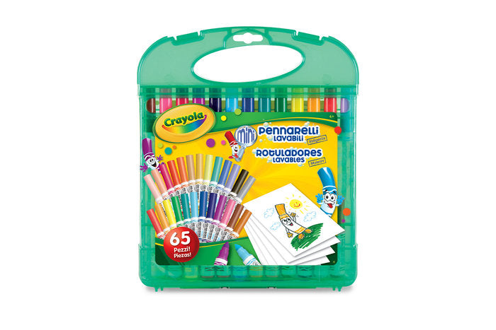 Maletín 25 Rotuladores Lavables y 40 Hojas para Colorear Crayola