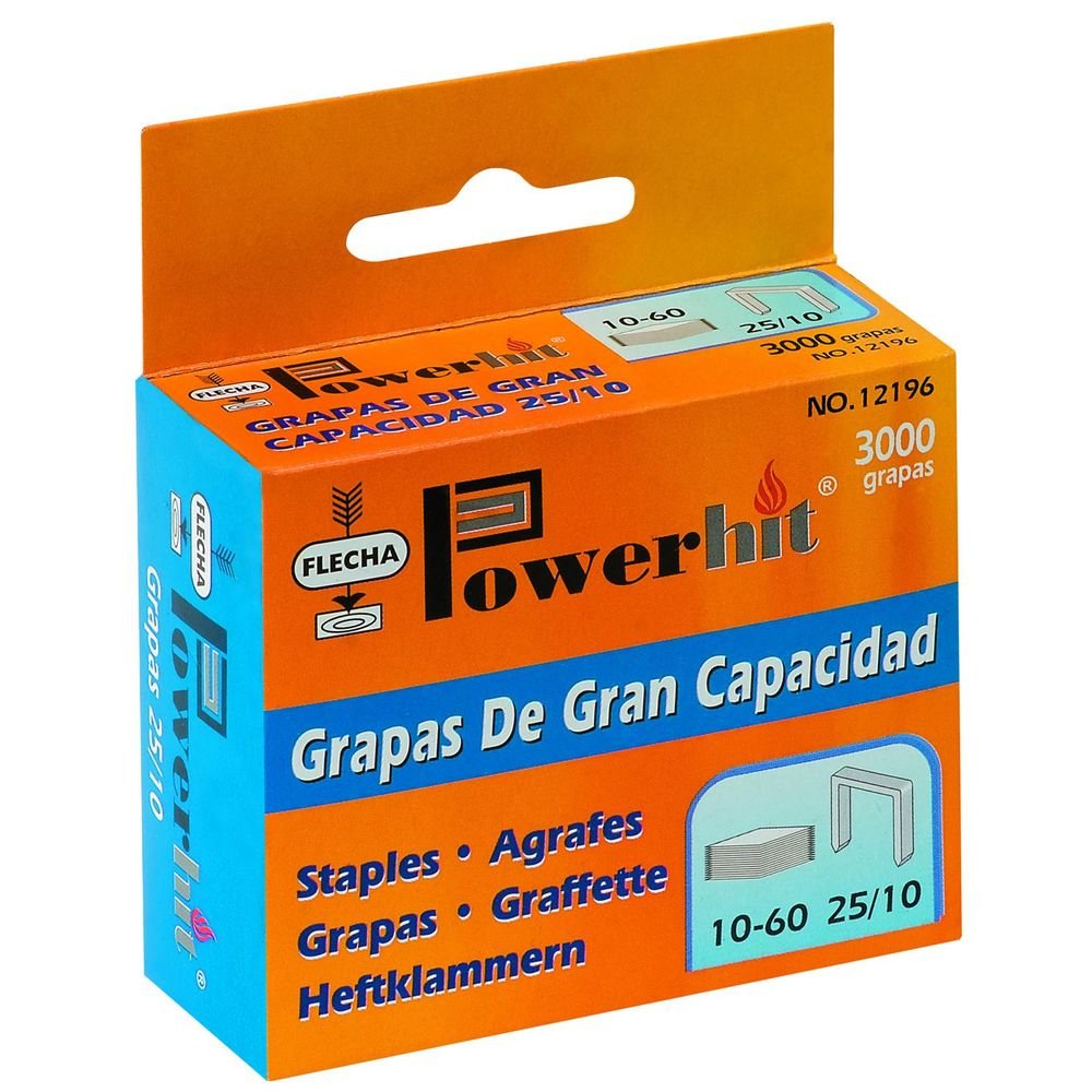 Grapas Modelo 25/10 Flecha Pardo Pack 3000 Grapas