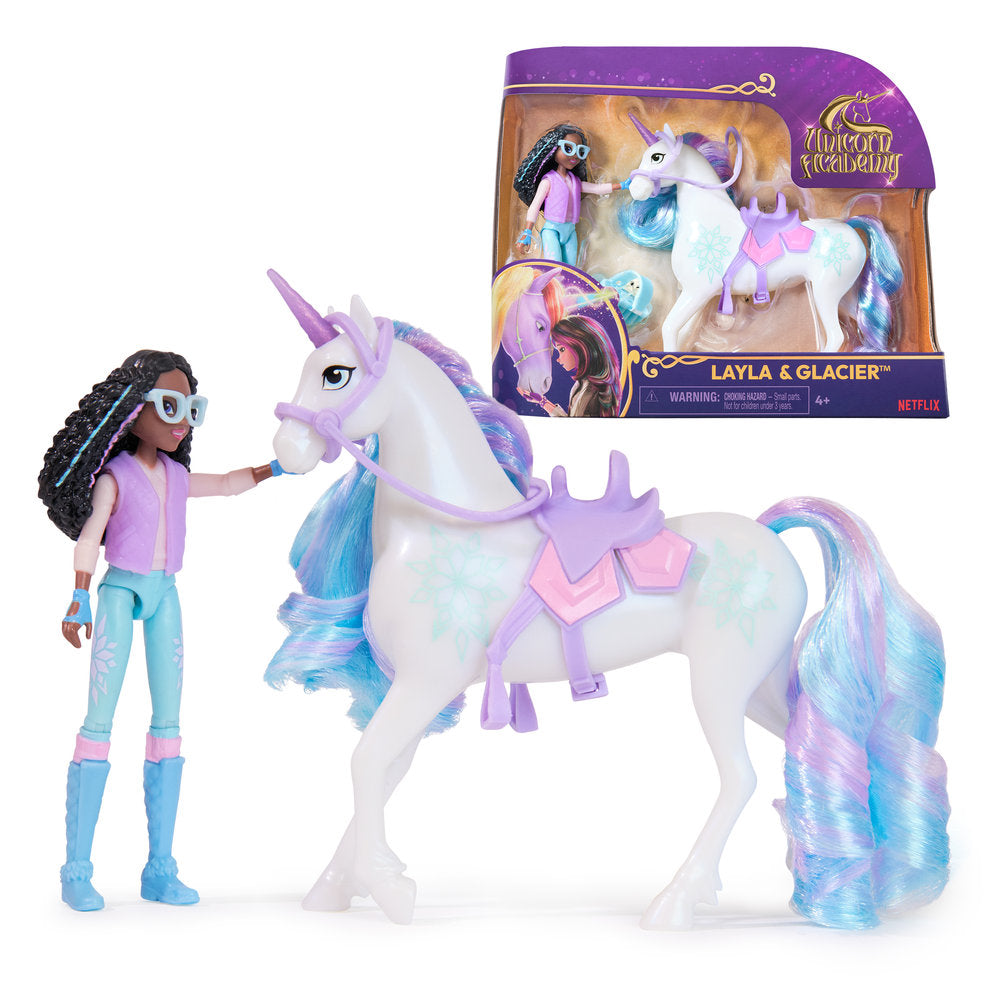 UNICORN ACADEMY MINI DOLL LAYLA + UNICORNIO GLACIER | SPIN MASTER | 1 UNIDAD | 778988461969