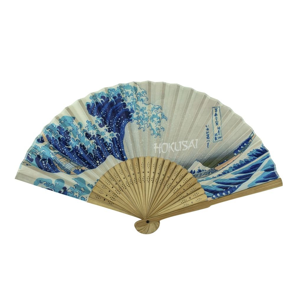 ABANICO ESTAMPADO LA GRAN OLA HOKUSAI | ENESCO | 1 UNIDAD | 846007015643