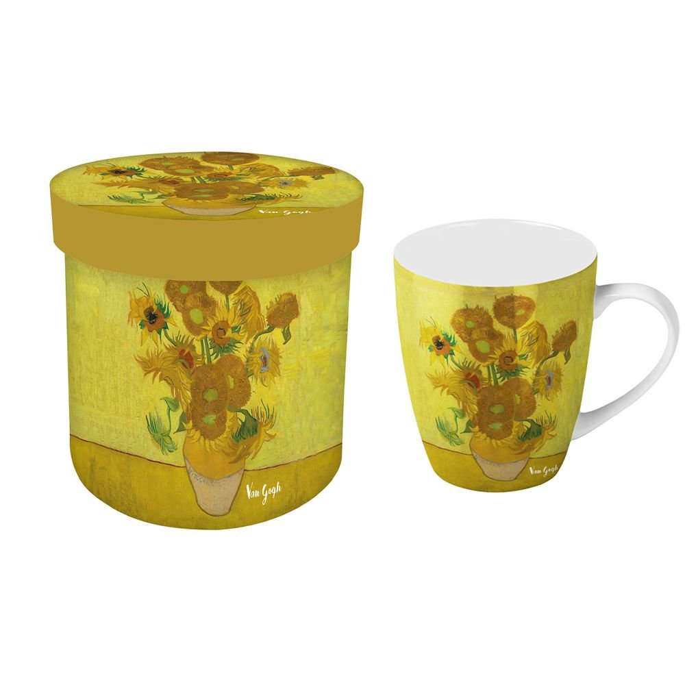 Taza los Girasoles en Caja Redonda con Tapa Regalo ENESCO