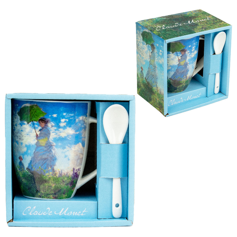 Taza con Cuchara Monet Promenade Enesco Caja Regalo Abierta