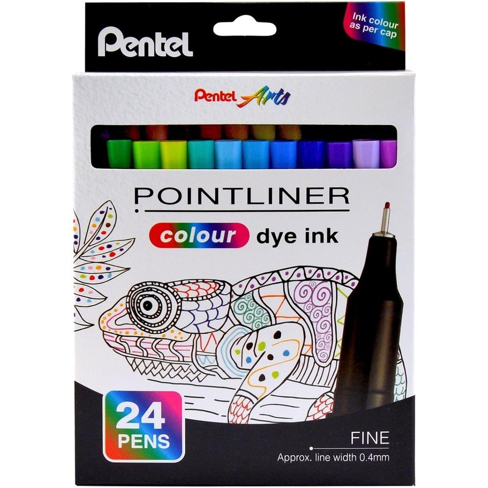 Estuche 24 Rotuladores Pointliner Fine 0.4mm Surtidos PENTEL Imagen principal del producto