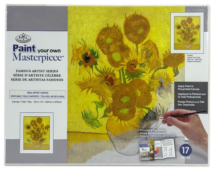 Set Bastidor Prepintado Obras Maestras Jarrón con Girasoles Michel Papeles Especiales Imagen principal del producto