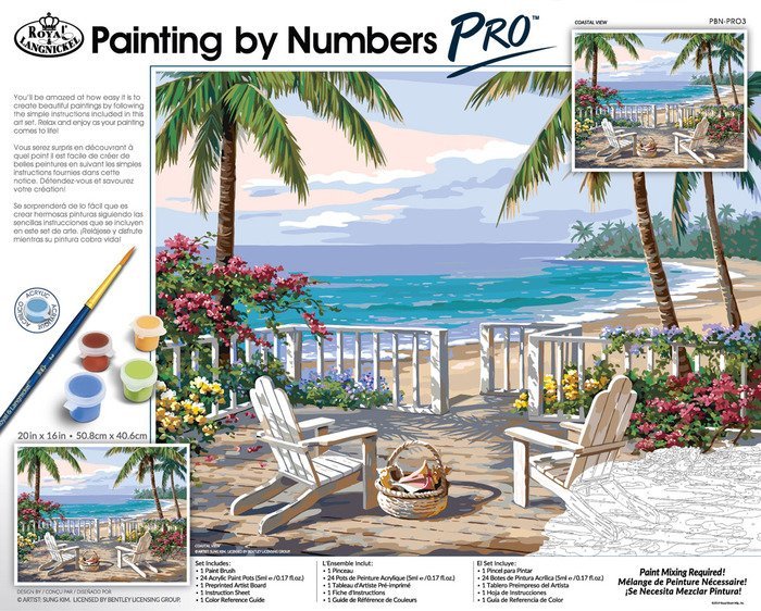 TABLILLA ENTELADA PINTAR POR NUMEROS PRO PLAYA | 1 UNIDADES | (MICHEL PAPELES ESPECIALES) Imagen principal del producto