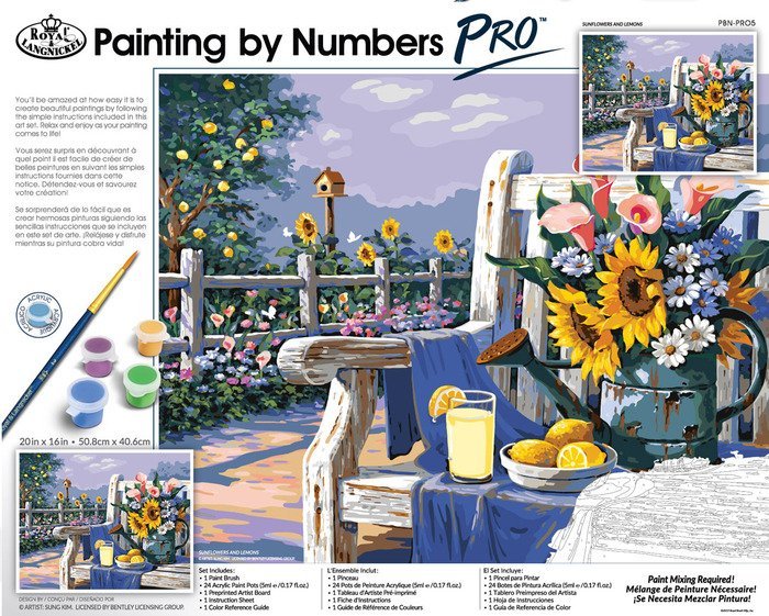 TABLILLA ENTELADA PINTAR POR NUMEROS PRO FLORES Y LIMONES | 1 UNIDADES | (MICHEL PAPELES ESPECIALES) Imagen principal del producto