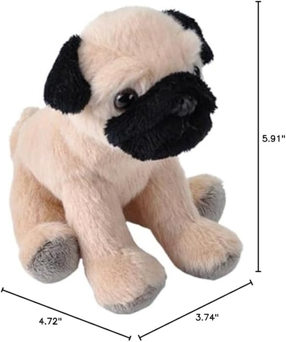 PELUCHE MINI ECO PERRO PUG | WILD REPUBLIC | 1 UNIDAD | 923892781010