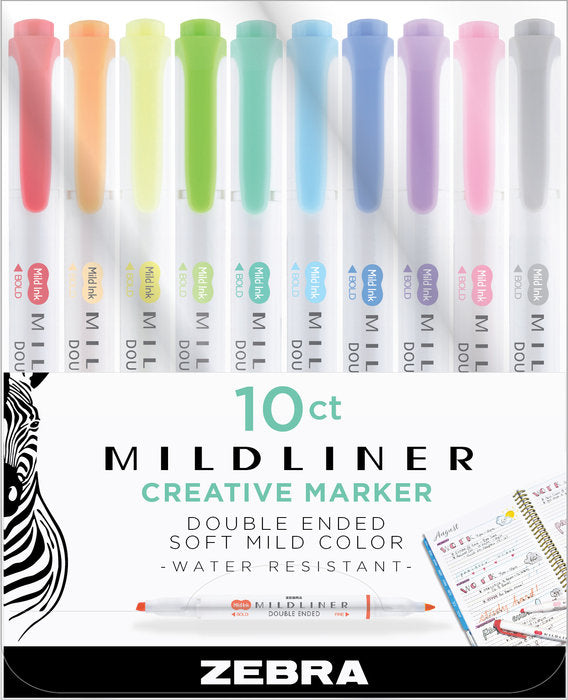 Rotulador Zebra Mildliner Doble Punta 10 Colores Fluor | Zebra Pen | Pack 1 Unidades Imagen principal del producto
