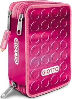 Plumier Giotto 3ZIP Rosa con 3 compartimentos Imagen principal del producto
