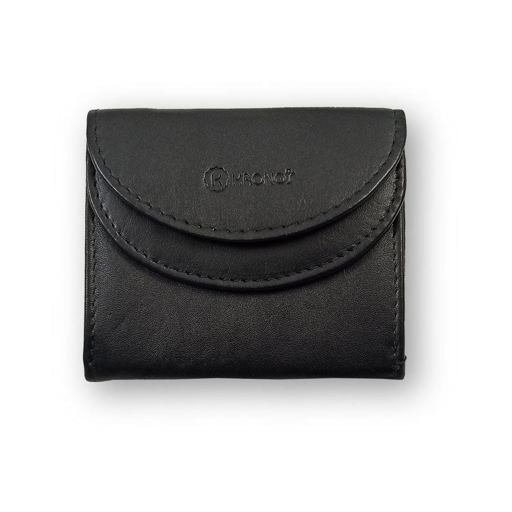 Monedero Kronos Básico Doble Solapa Negro Marca Travel Fantasy Kronnos