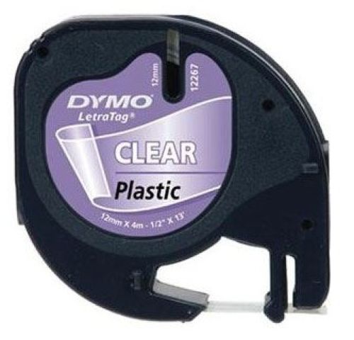 Cinta Dymo Letratag Plástico Negro/Blanco 12 mm x 4 m Marca Dymo Imagen principal del producto
