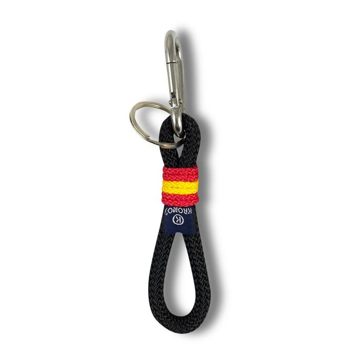 LLAVERO CORTO NYLON BANDERA DE ESPAÑA KRONOS NEGRO | TRAVEL FANTASY KRONNOS | 1 UNIDAD | 1504240000039