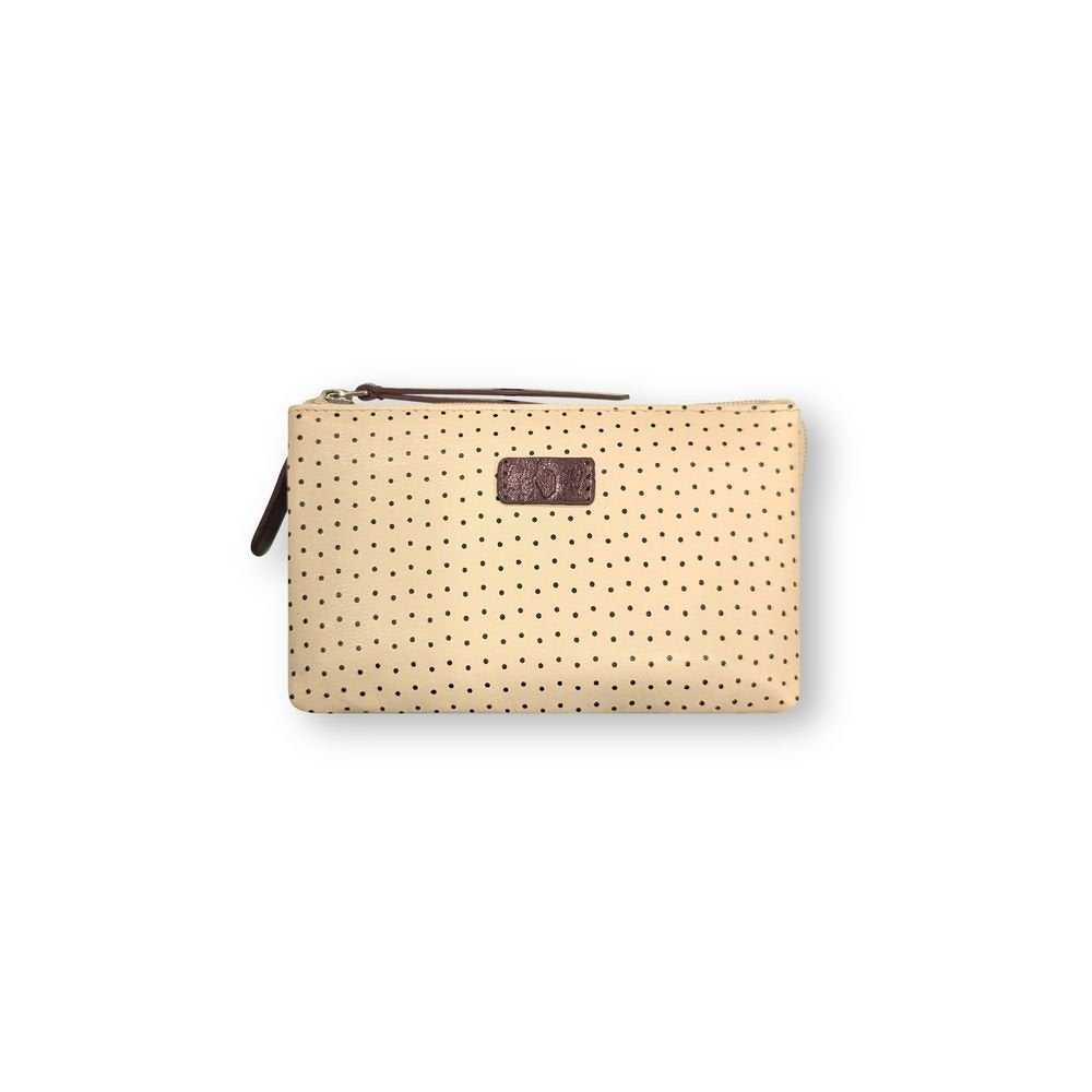 Monedero triple piel mujer Bogotá Beige Menta TRAVEL FANTASY MENTA