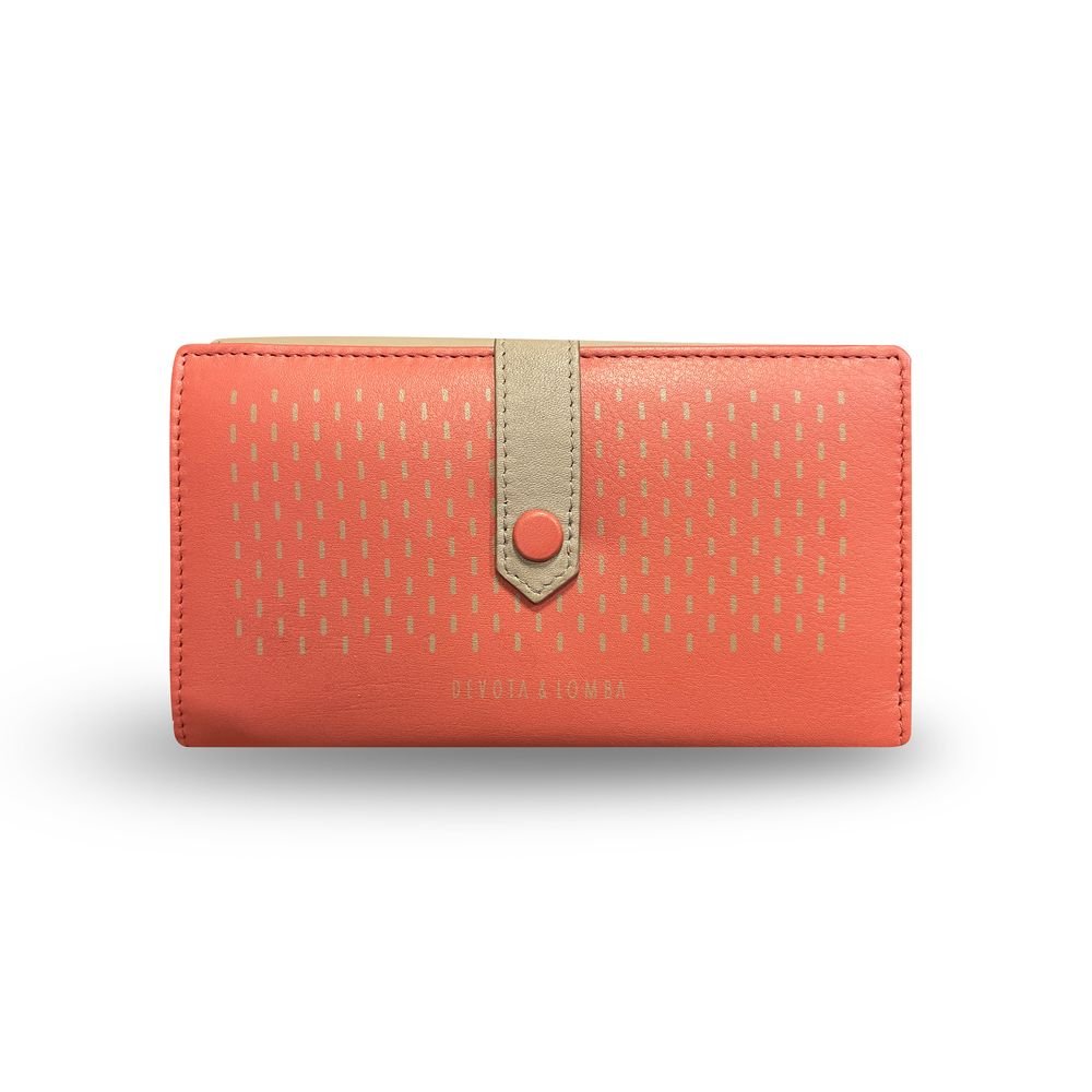 Cartera de Piel Mujer Chile Coral y Taupe D&l 9,5x16cm