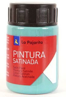 C/6 bote pintura satinada La Pajarita azul turquesa base latex
