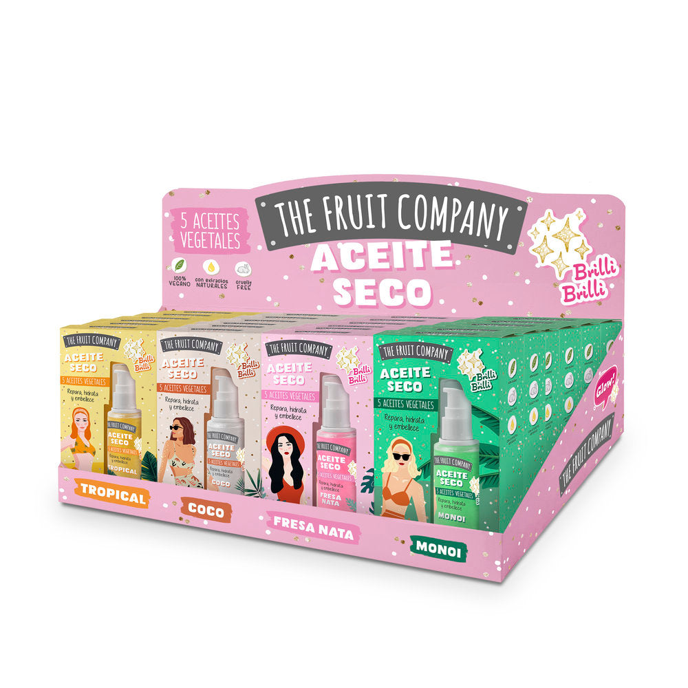 Expositor Sobremesa 24 Aceite Seco Hidratante Glitter THE FRUIT COMPANY