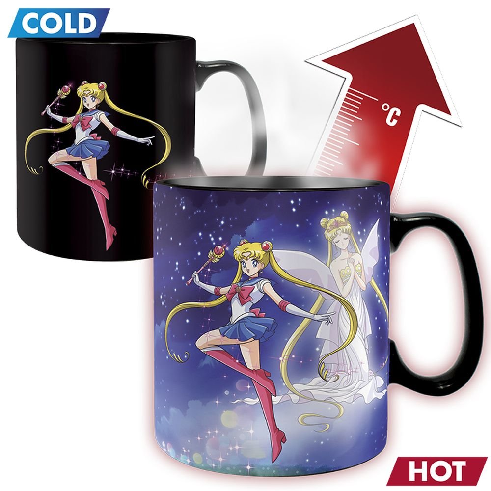 TAZA CAMBIO DE CALOR 460ML SAILOR & CHIBI SAILOR MOON | ABYSSE | ENVASE 2 UDS. UNIDAD | 2366536115747