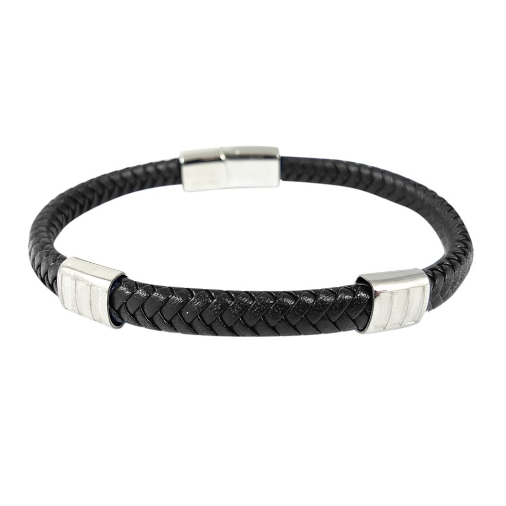 PULSERA HOMBRE D&L NEGRA CON 2 CHARMS | TRAVEL FANTASY DEVOTA Y LOMBA | 1 UNIDAD | 2412230000428