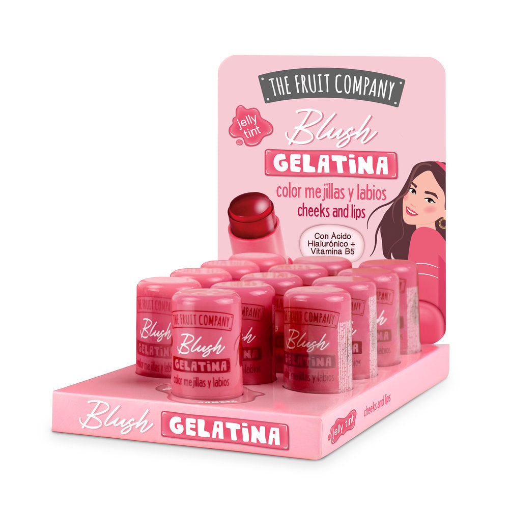 Expositor 12 Colorete Blush Gelatina Mejillas Labios Sandia THE FRUIT COMPANY