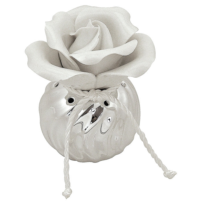Ambientador tarro grande rosa en porcelana blanca Bagutta