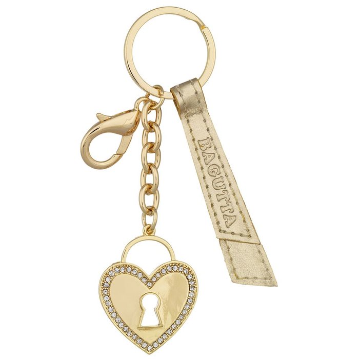 LLAVERO CORAZON DORADO CON CRISTALES BLANCOS | BAGUTTA | 1 UNIDAD | 3000000061022