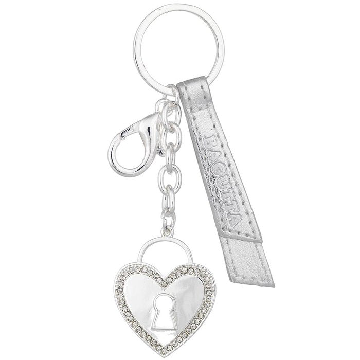LLAVERO CORAZON PLATEADO CON CRISTALES BLANCOS | BAGUTTA | 1 UNIDAD | 3000000061046