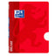 Libreta grapada tapa plástico A4 48H horizontal rojo Oxford