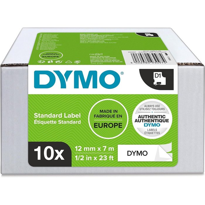 Cinta Dymo D1 12x7 Blanco/Negro Caja Marca DYMO Imagen principal del producto
