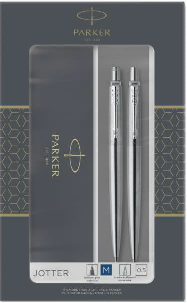 Juego Bolígrafo y Portaminas Parker Jotter Acero Ct