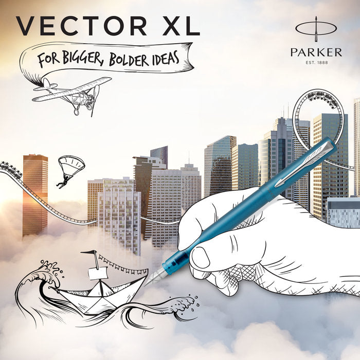 Pluma Parker Vector XL M Azul Teal Metálico Imagen secundaria del producto
