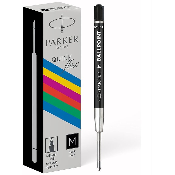 RECAMBIO PARKER PLASTICO MEDIO NEGRO | 20 UNIDADES | (PARKER) Imagen principal del producto