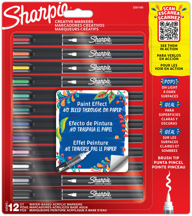 Rotulador Sharpie Acrilico Blister 12 Punta Pincel Surtidos | Sharpie | Pack 1 Unidades Imagen principal del producto