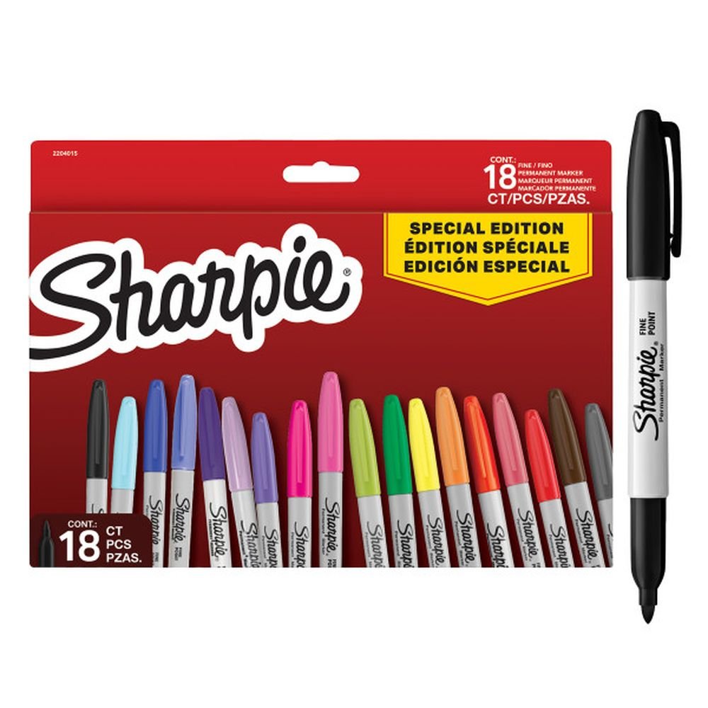 Rotulador Sharpie Permanente Punta Fina 18 Colores Surtidos