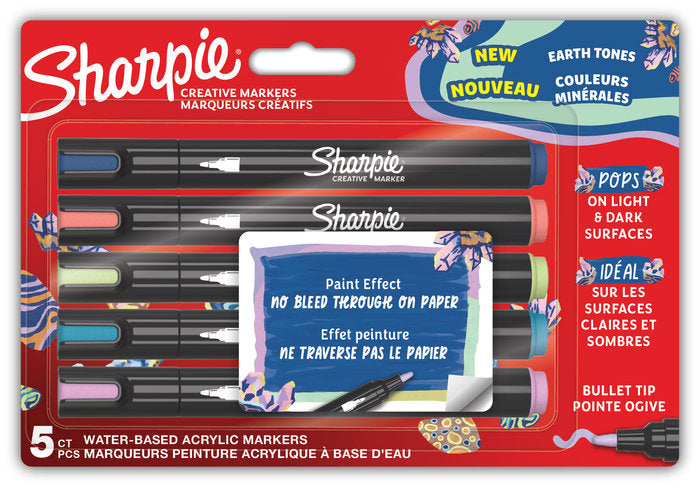 Rotulador Sharpie Acrilico Blister 5 Punta Redonda Tierra Imagen principal del producto
