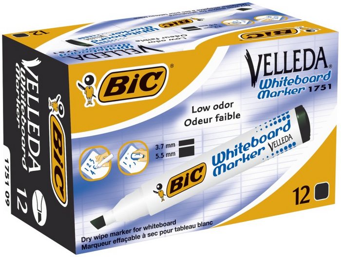 Rotulador Velleda 1751 Eco Negro | Velleda | Pack 12 Unidades Imagen principal del producto