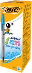 BOLIGRAFO BIC CRISTAL FUN LARGE TURQUESA | 20 UNIDADES | (BIC)