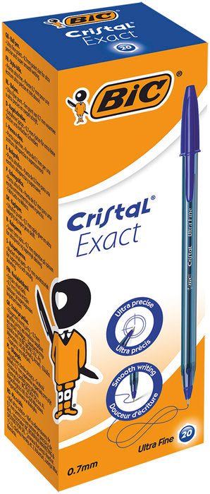 BOLIGRAFO BIC CRISTAL EXACT AZUL | 20 UNIDADES | (BIC)