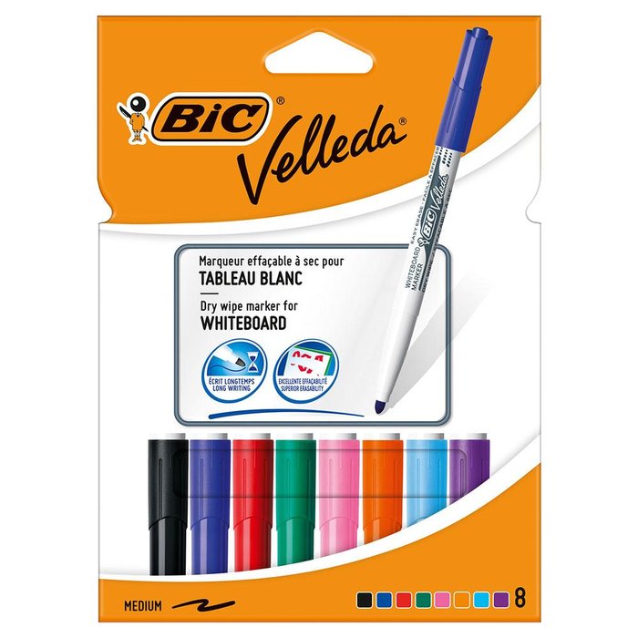Rotulador Velleda Pizarra Blanca 8 Colores Surtidos | Velleda | Pack 1 Unidades Imagen principal del producto