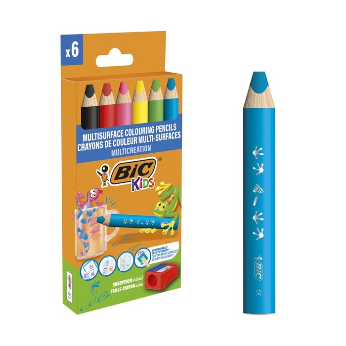 Ceras Bic Kids Multisuperficie 6 Colores Básicos