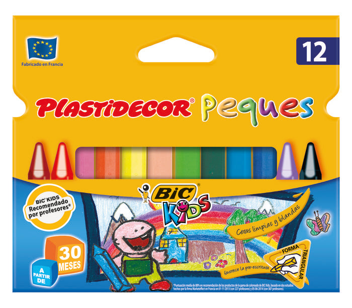 CERA PLASTIDECOR PEQUES C/12 COLORES SURTIDOS | 12 UNIDADES | (PLASTIDECOR) Imagen principal del producto
